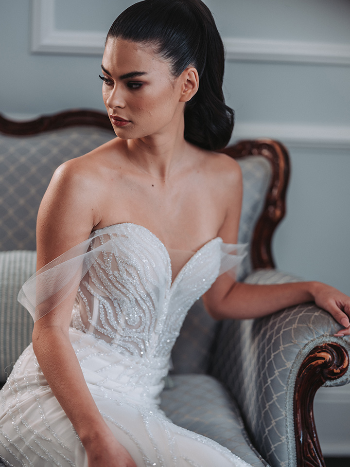 Diamonds in the Sky - bridal gown by Corston Couture