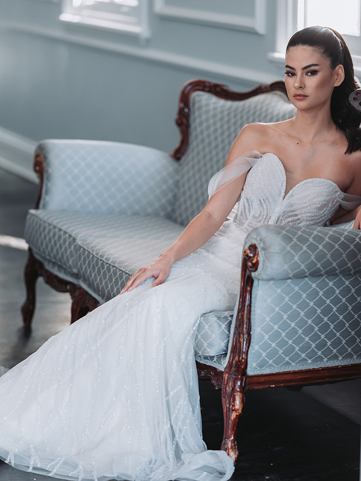 Diamonds in the Sky - bridal gown by Corston Couture