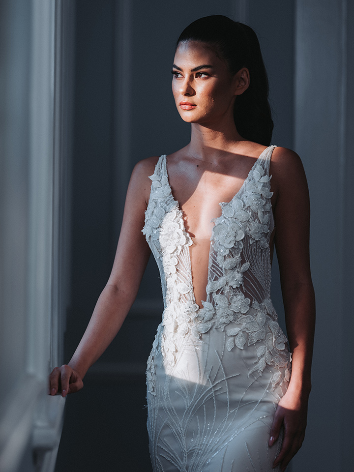 Starlight over Santorini - bridal gown by Corston Couture
